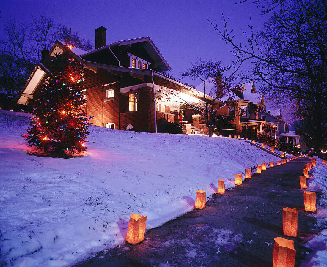 Luminaries. Annual Christmas Festival. Brookville. Pennsylvania. USA