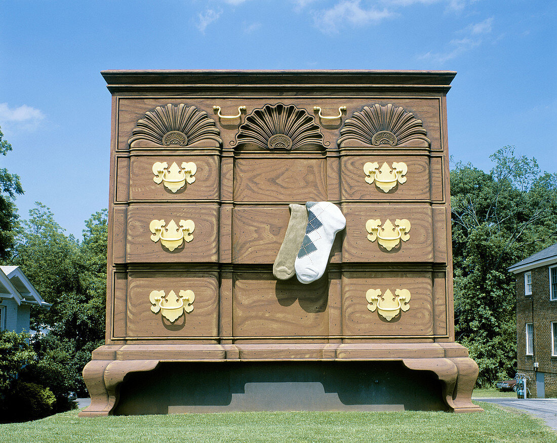 Giant Chippendale furniture dresser. High Point. North Carolina, USA