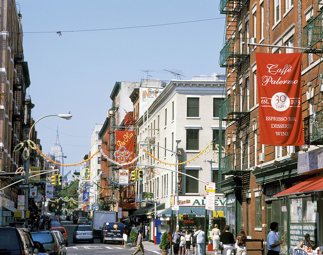 Mulberry Street, Little Italy. Manhattan, New York City. USA