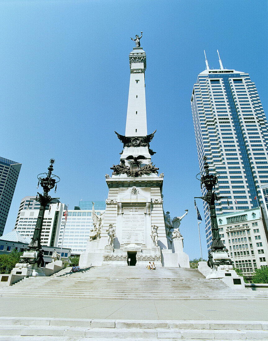 Soldiers and Sailors monument in downtown Indianapolis. Indiana, USA