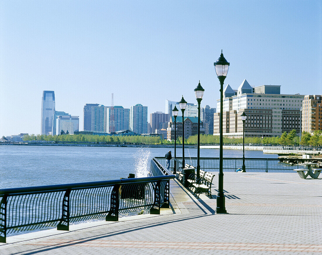 Waterfront promenade. Jersey City. New Jersey, USA