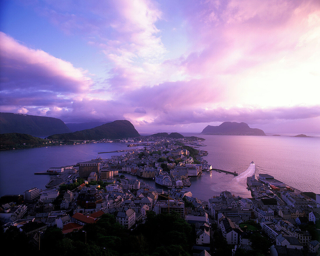 Scenic alesund coastline, Norway.