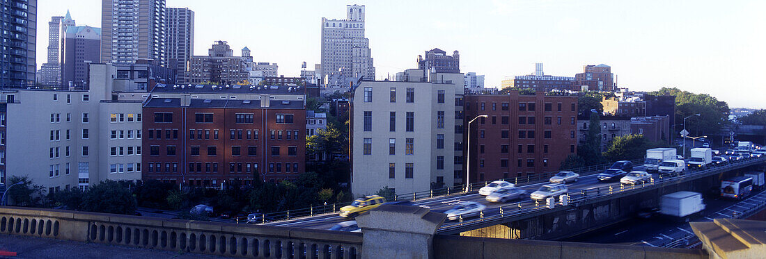 Brooklyn skyline, Brooklyn queens expressway, Brooklyn, New York