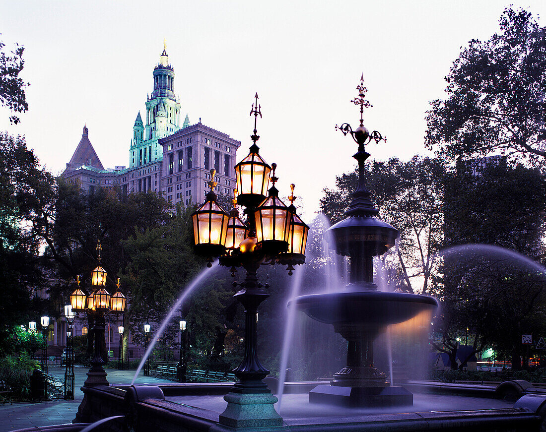 Jacob wrey mould fountain, City hall Park, Manhattan, New York, USA