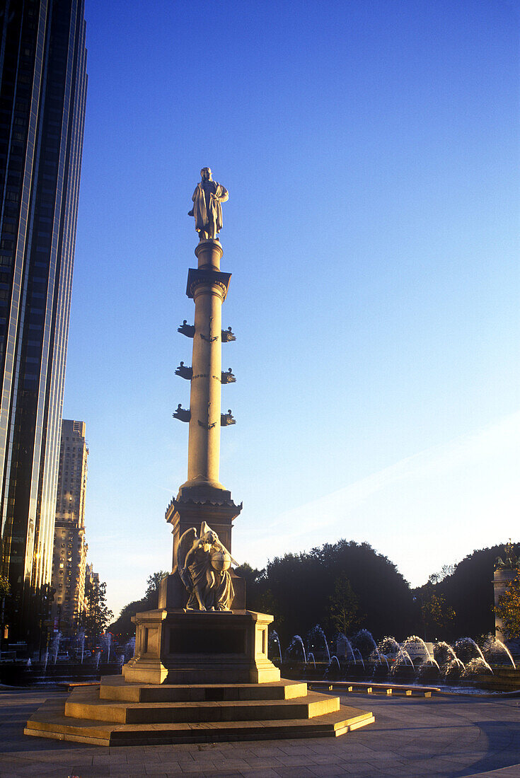 Columbus column, Columbus circle, Midtown, Manhattan, New York, USA