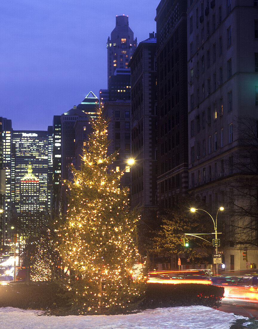 Christmas tree, Park Avenue, Midtown, Manhattan, New York, USA