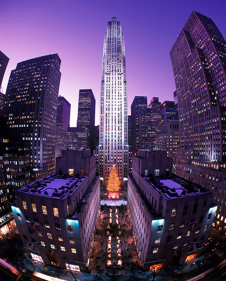 Christmas, Rockefeller Center, Midtown, Manhattan, New York, USA