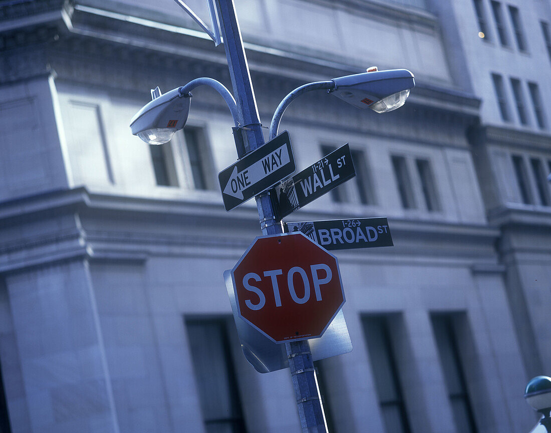 Wall Street sign, Financial district, Manhattan, New York, USA