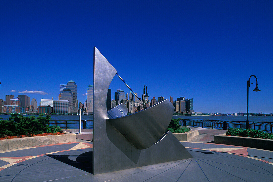 Sun dial, Jersey City waterfront, New jersey, USA