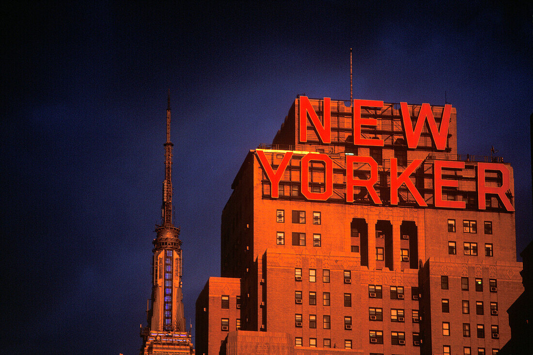 New Yorker hotel sign, Midtown, Manhattan, New York, USA