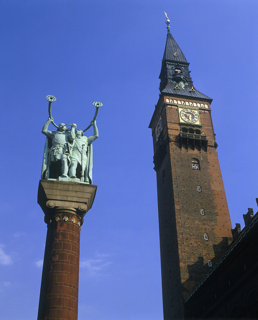 Lur blowere & city hall, Copenhagen, Denmark.