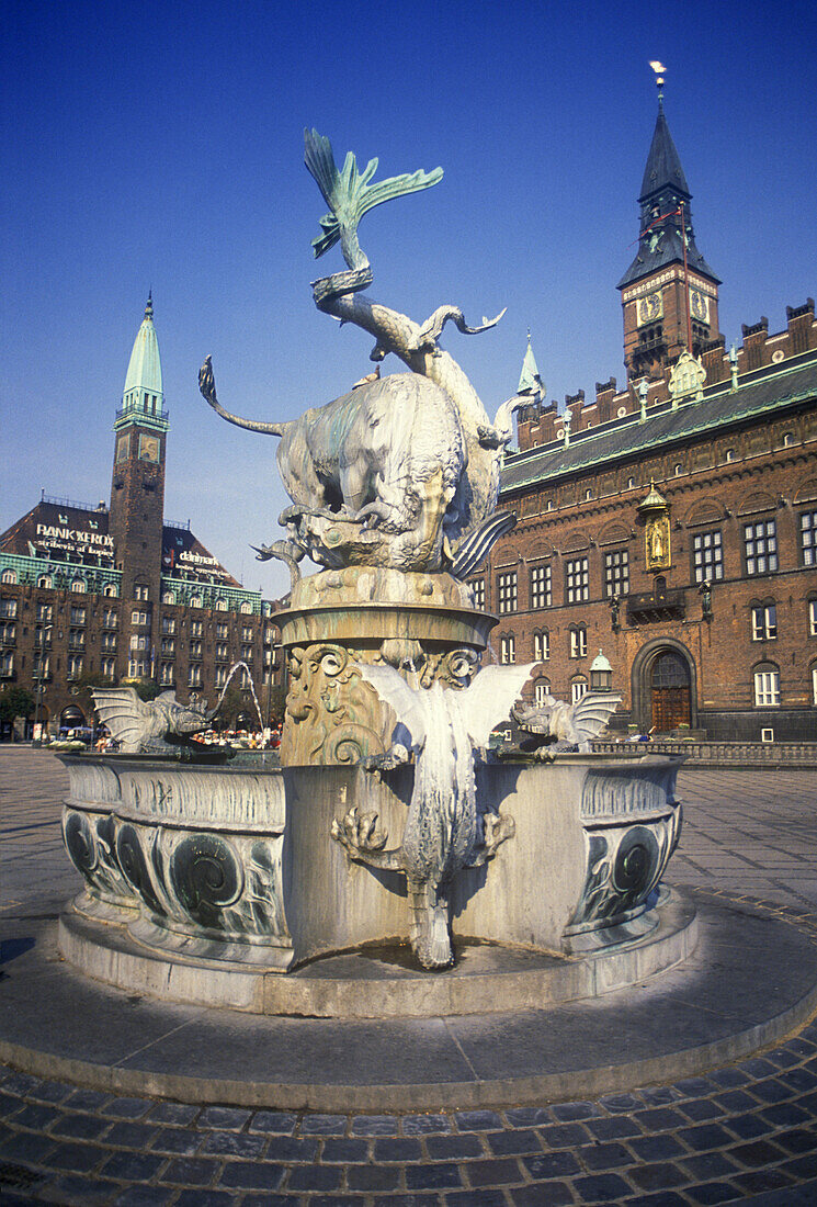 Bull & dragon fountain, Copenhagen, Denmark.