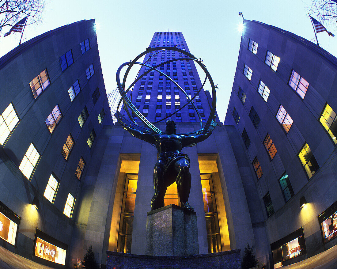 atlas , Rockefeller center, Fifth Avenue, Manhattan, New York, USA.