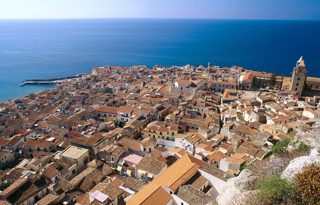 Sight from La Rocca. Cefalu. Sicily. Italy