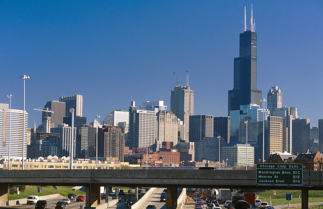 Sight with the Sears Tower. Chicago. Illinois. USA