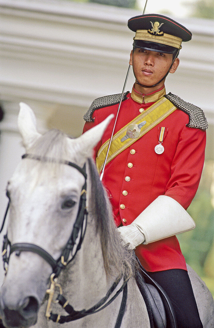 Mounted policeman. Royal Palace. Kuala Lumpur. Malaysia