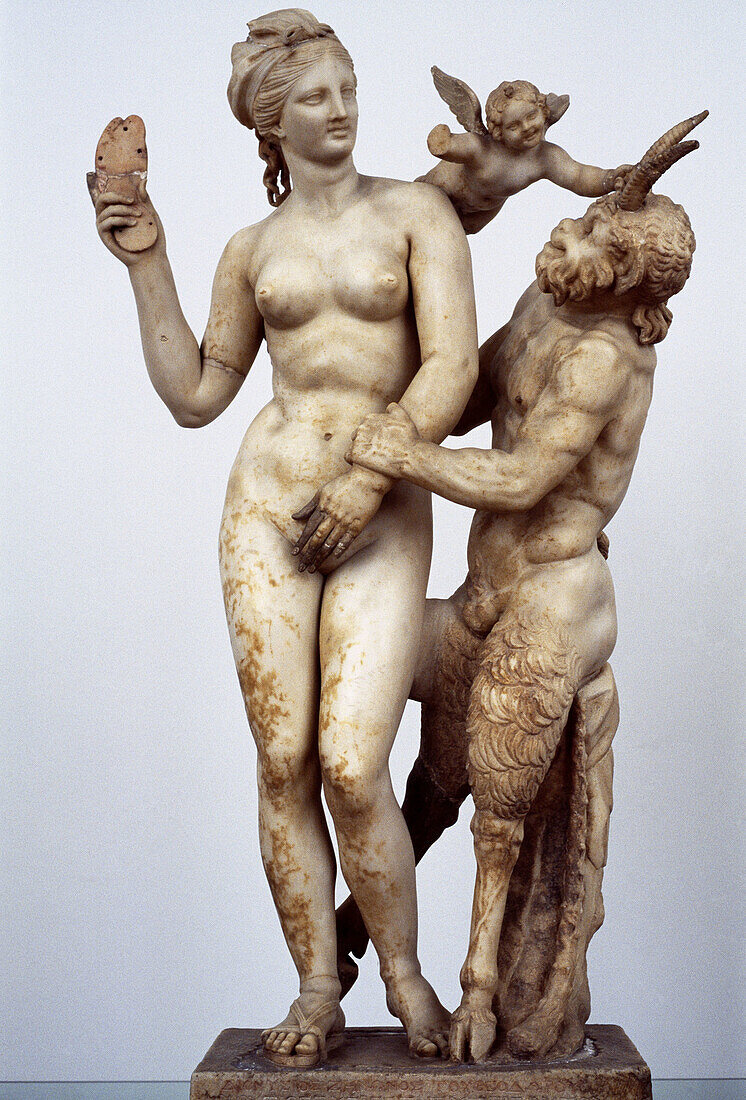 Aphrodite and Pan (c. 100 bC) in the National Archaelogical Museum of Athens. Greece