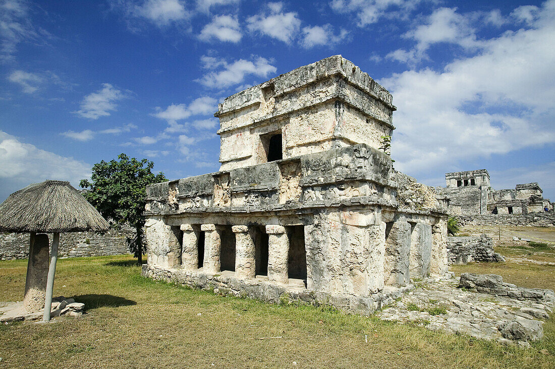 The castle (El Castillo), Mayan ruins, Tulum. Quintana Roo, Yucatan peninsula, Mexico