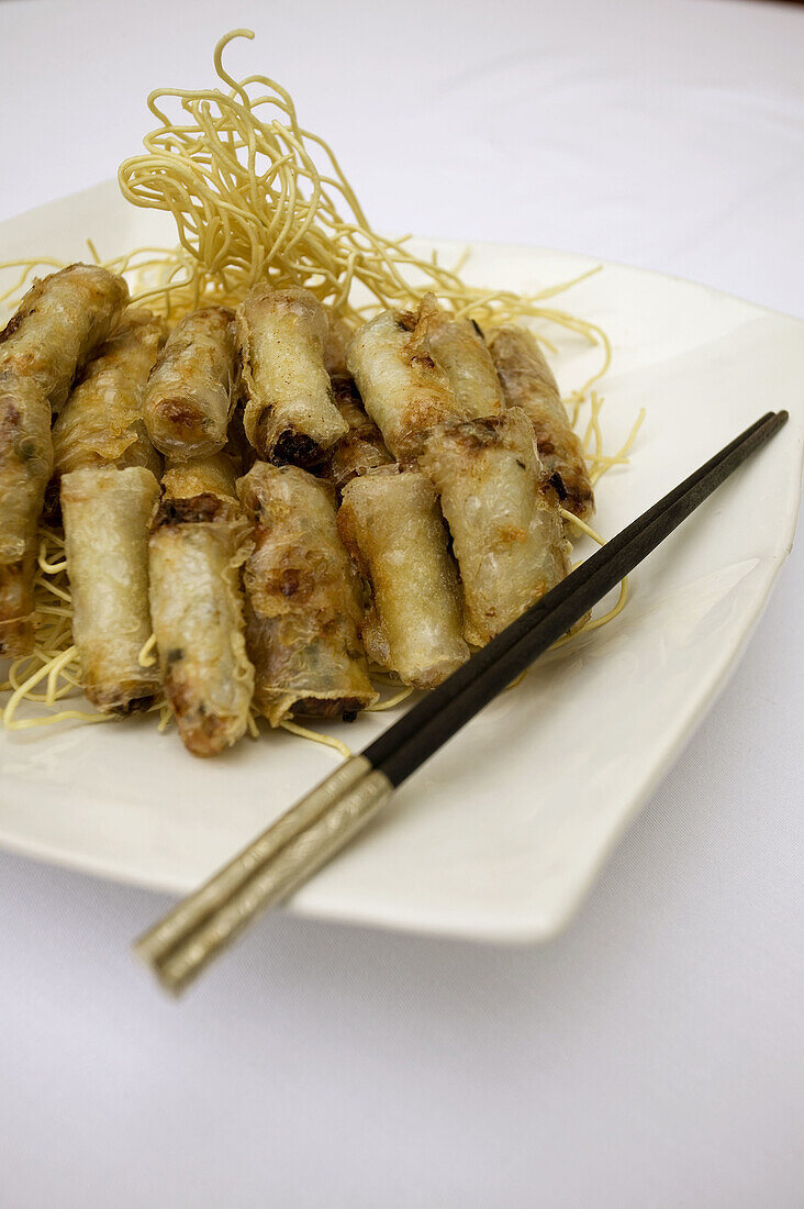 Vietnamese Spring rolls, Restaurant. Hanoi. Vietnam