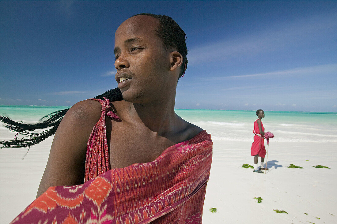 Masai people. Kiwengwa beach. Zanzibar Island. Tanzania