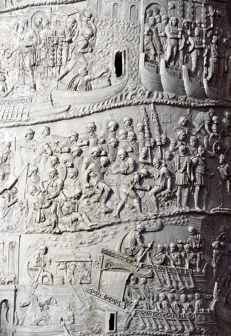 Detail of Trajan s column, Rome. Lazio, Italy