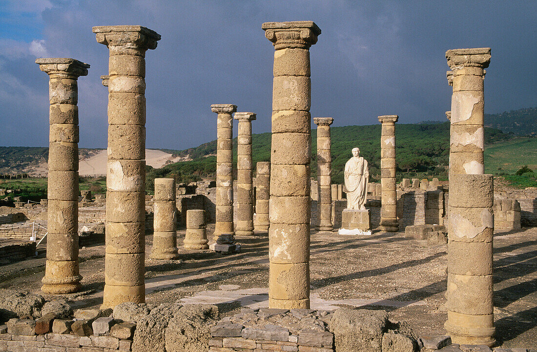 Roman ruins at the archeological excavation site of Baelo Claudia (II BC). Tarifa. Cadiz province. Spain