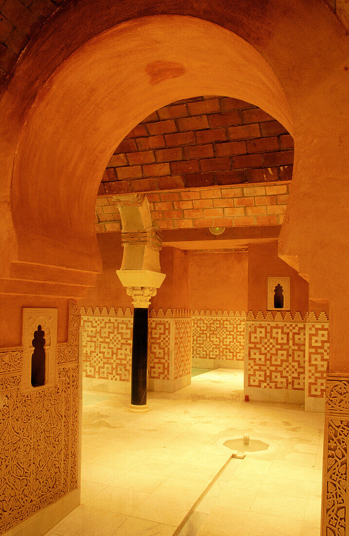 Moorish architecture in a Hamman, Moorish baths. Córdoba. Andalusia. Spain