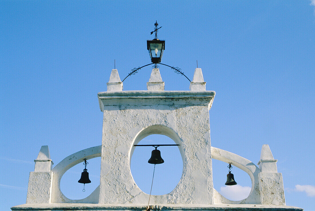 Belfry of the 16th century chapel of the Virgen de los Ángeles. Huelva province, Andalusia, Spain