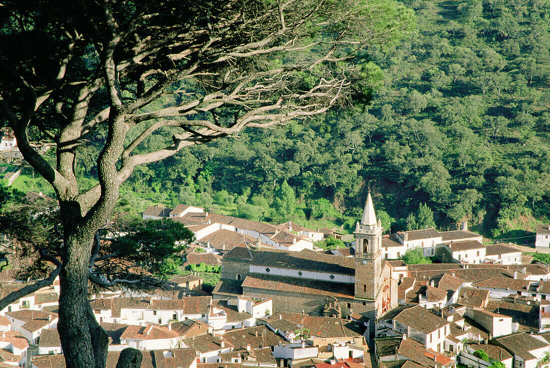 Village of Alájar in the Sierra de Aracena, part of Sierra Morena. Huelva province, Andalusia, Spain