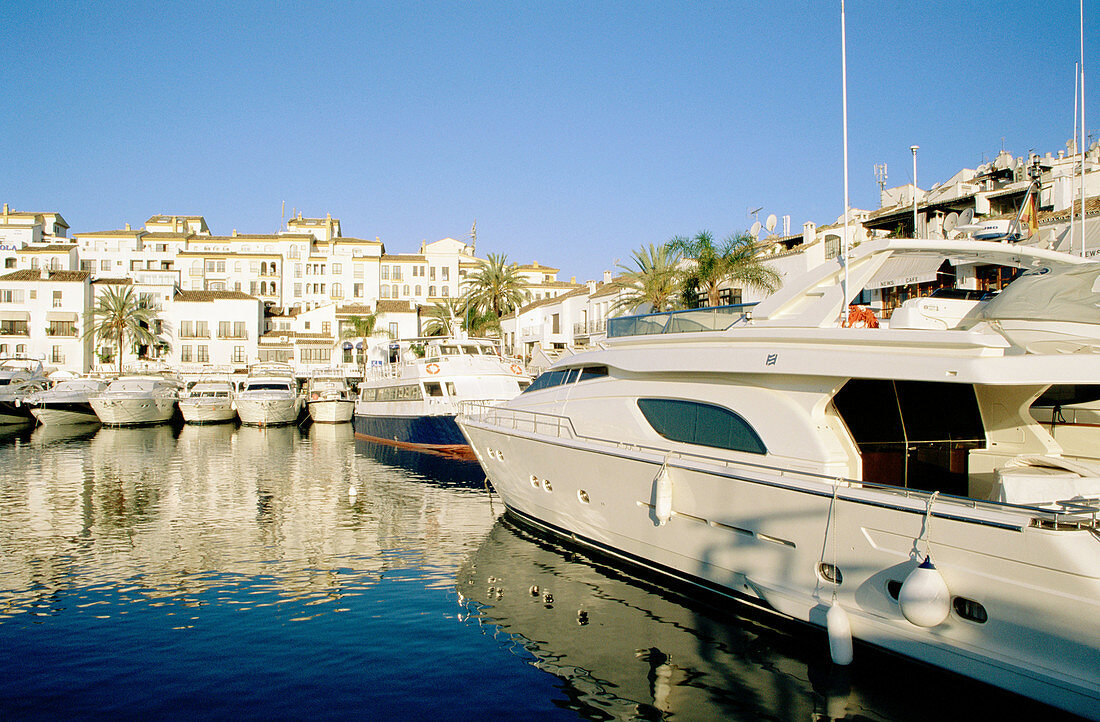 Exclusive yacht harbour of Puerto Banús, near Marbella. Costa del Sol, Málaga province. Andalusia, Spain