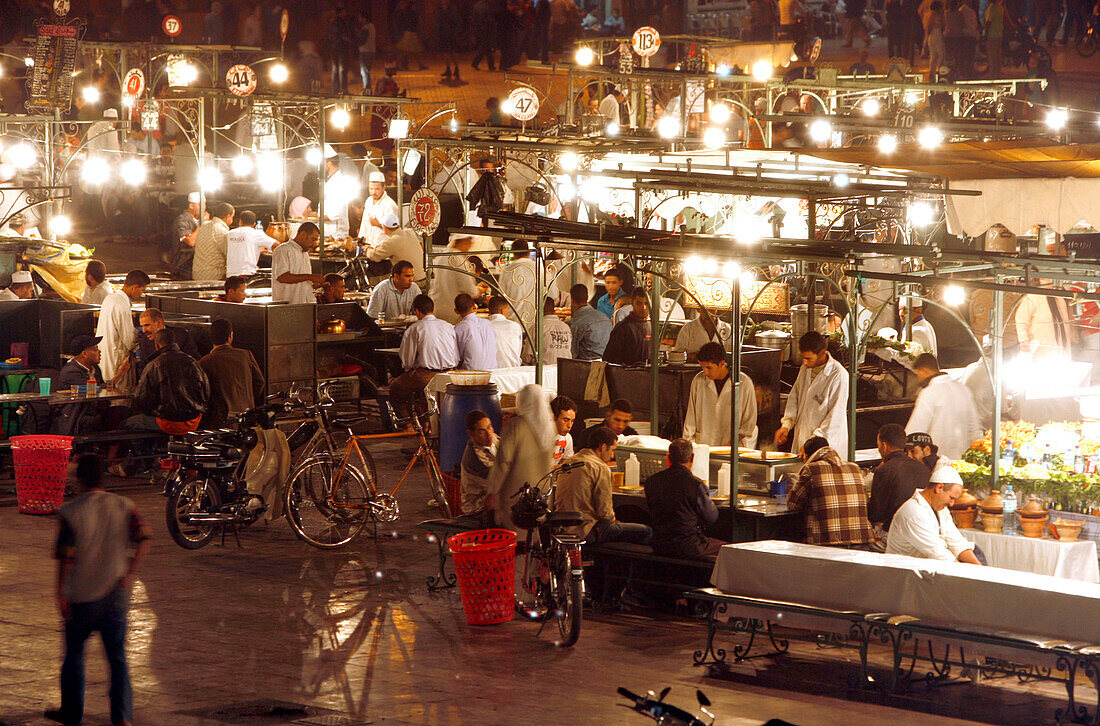 Jemaa El Fna Food stalls, Marrakech, Morocco