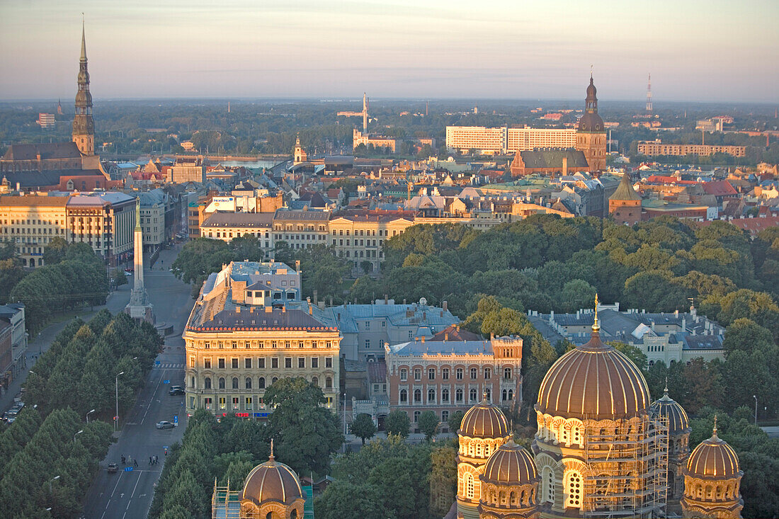 View over the old town center of Riga