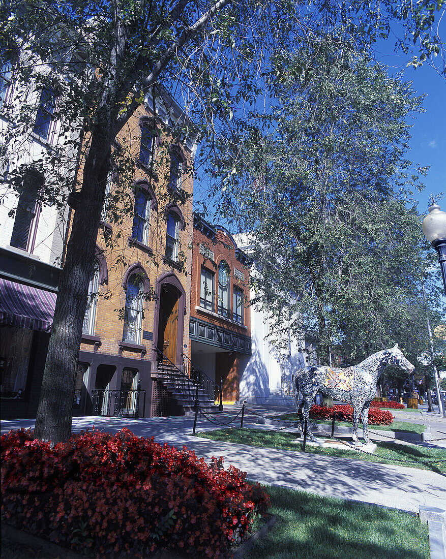 Street scene, Broadway, Saratoga Springs, New York, USA
