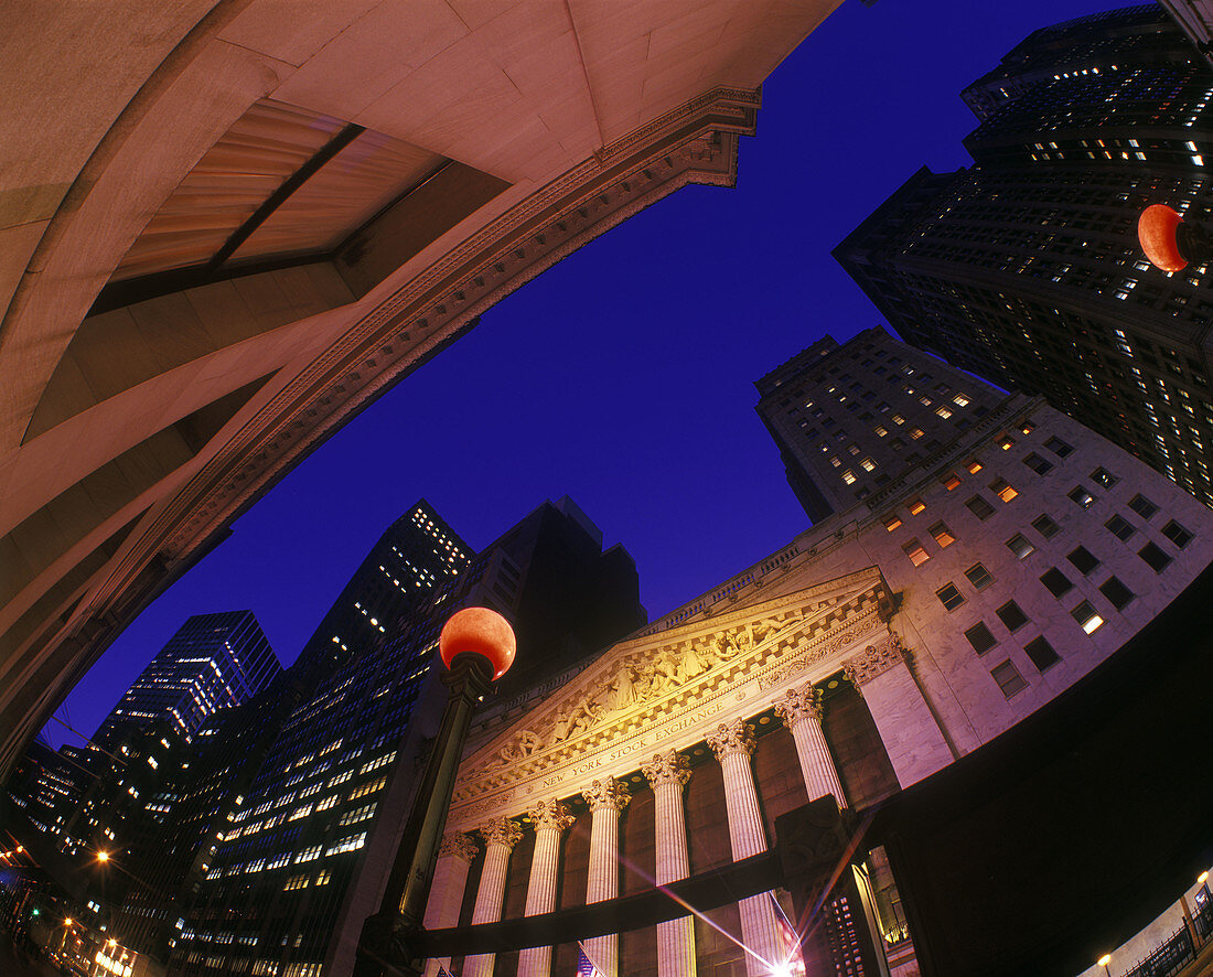 Wall Street stock exchange, Financial district, Manhattan, New York, USA