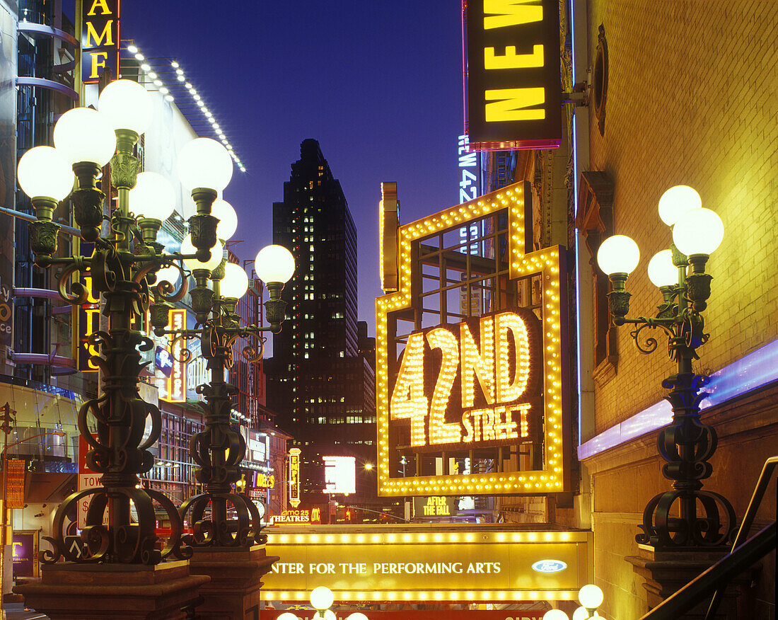 Theater awning, 42nd. Street, Midtown, Manhattan, New York, USA