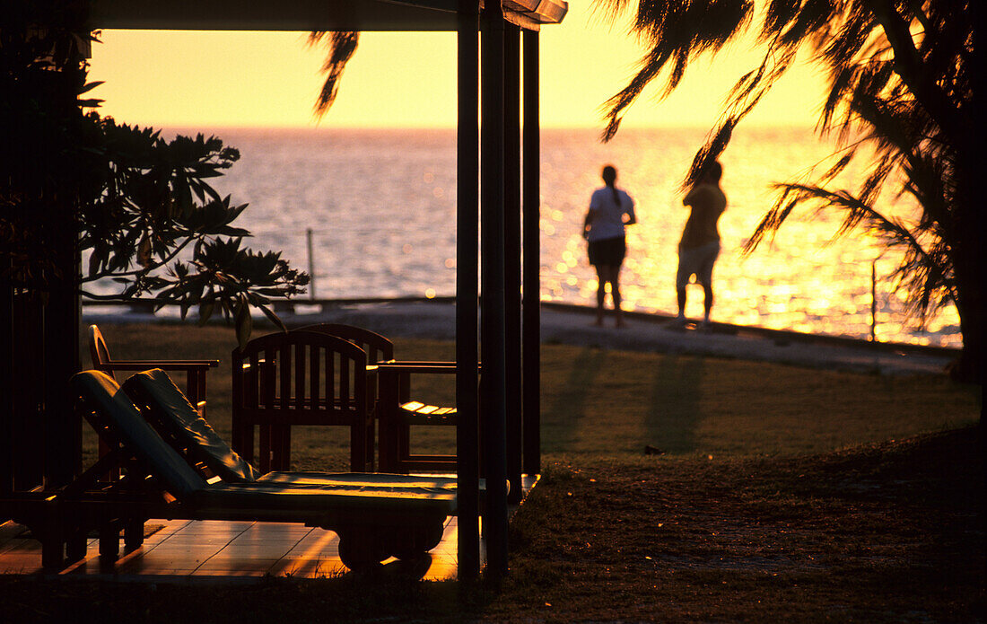 Sonnenuntergang im Resort, Heron Island, Great Barrier Reef, Australien