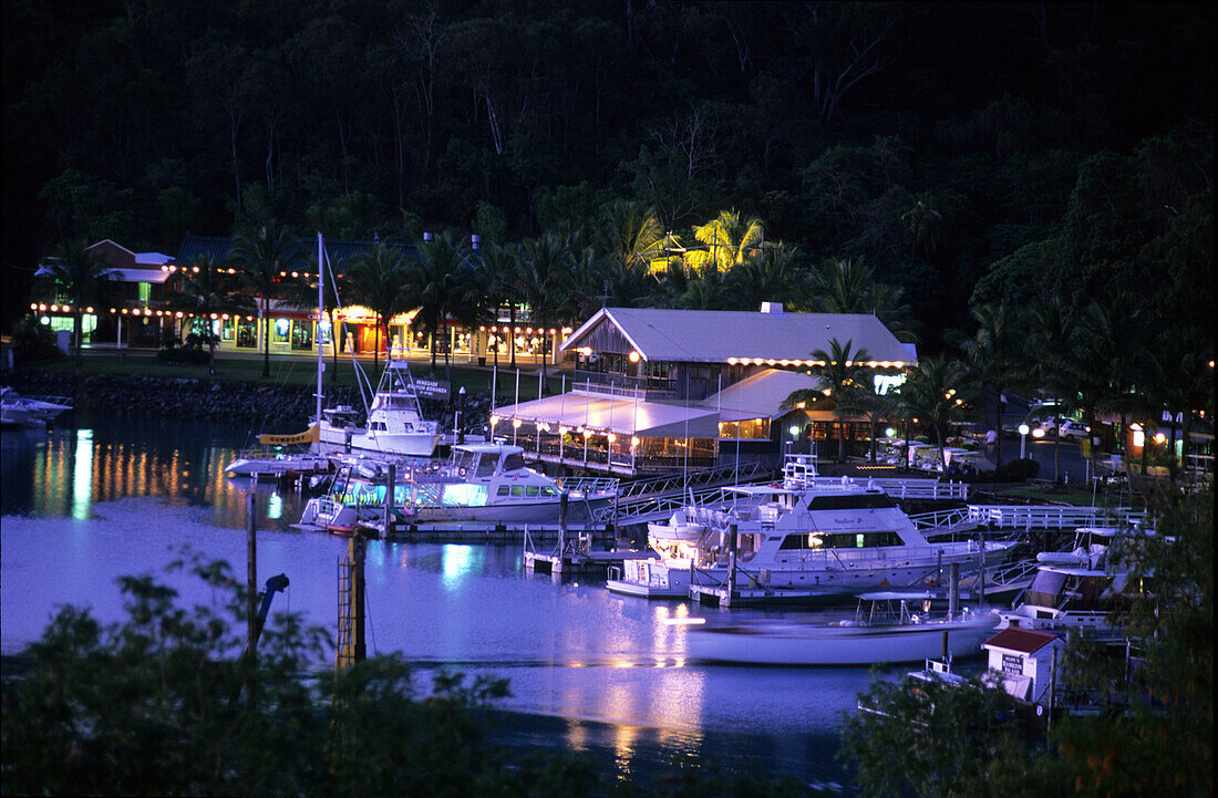 Marina on Hamilton Island in the evening, Whitsunday Islands, Great Barrier Reef, Australia