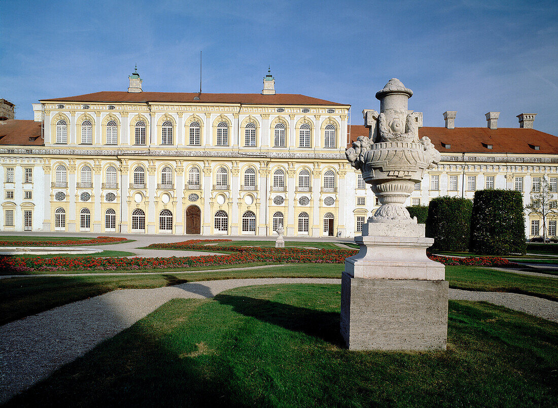 Neues Schloss ( New Palace , built in the early 18th century to celebrate Duke Max Emanuel s victory over the Turks in 1688). Schleissheim. Bavaria. Germany