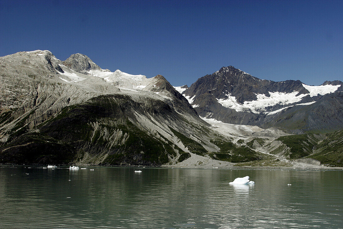 Bergy bits floating in Galcier Bay National Park, Southeast Alaska, USA.