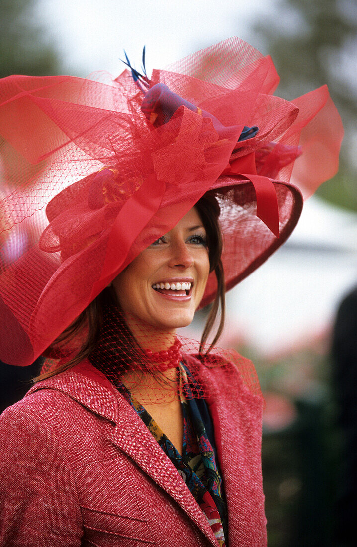 Lady with hat during Melbourne Cup, Melbourne, Victoria, Australia
