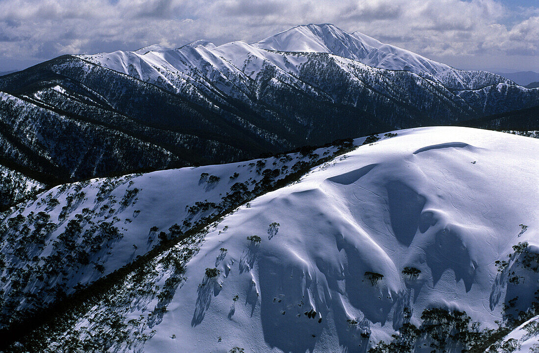 View from Mt. Hotham to Mt. Feathertop and Razorback, Alpine National Park