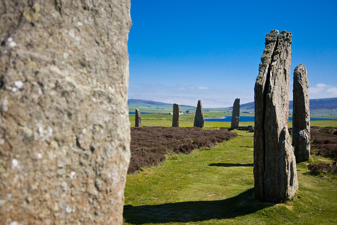 Ring of Brodgar, ein Henge, ein Steinkreis auf West Mainland, aus der Steinzeit, Neolithikum, Orkney Islands, Schottland, Großbritannien
