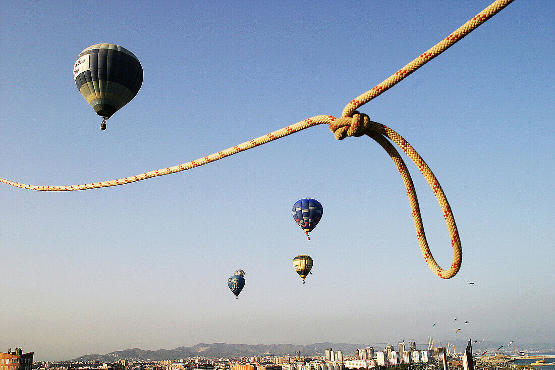 Barcelona from a balloon. Barcelona. Catalonia. Spain