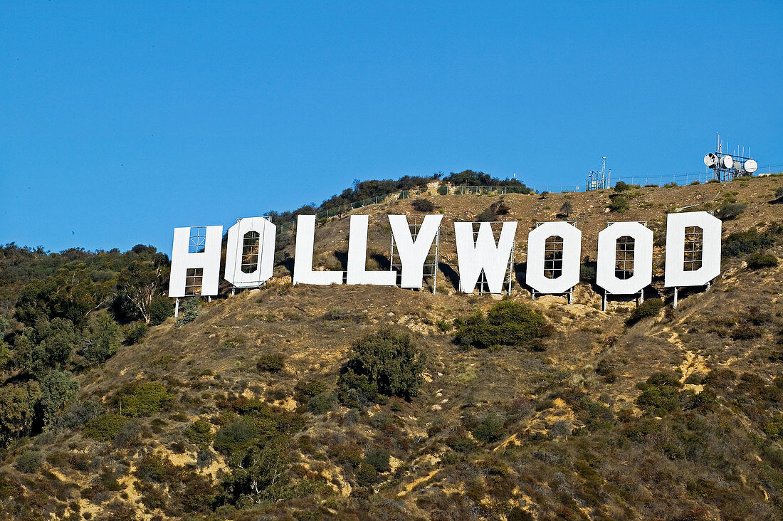 Hollywood Sign on Hollywood Hills. Los Angeles. California, USA