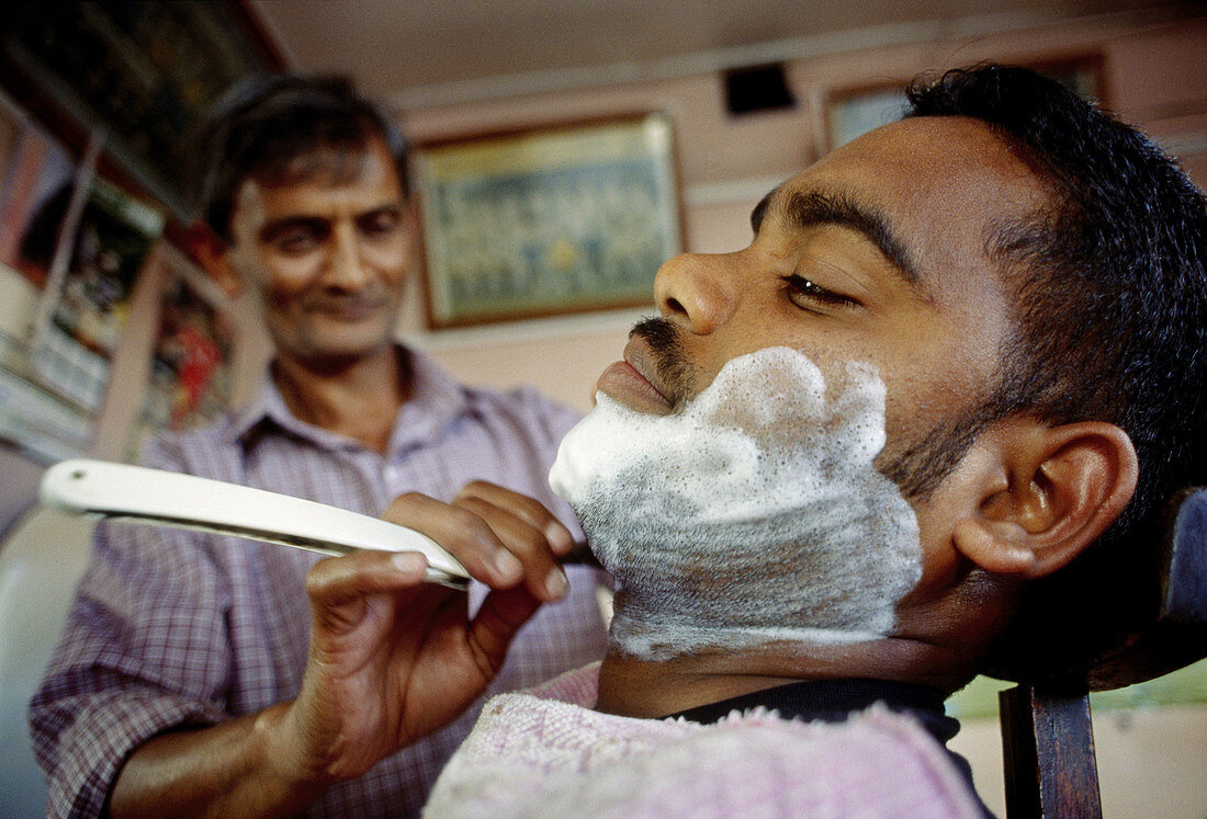 Barbershop, Port Louis (the capital). Mauritius Island