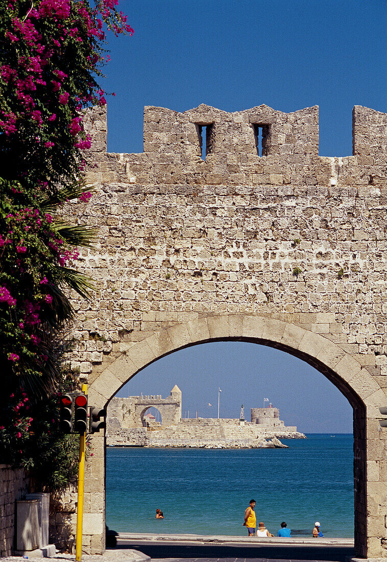 City wall. Rhodes city. Rhodes. Dodecanese. Greece