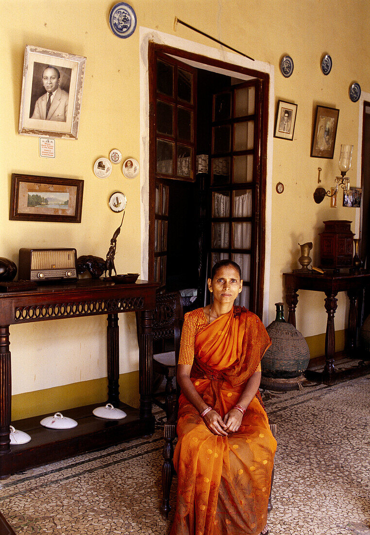 Dining room of Braganca House 17th century Goan trader s mansion, Chandor. Goa, India