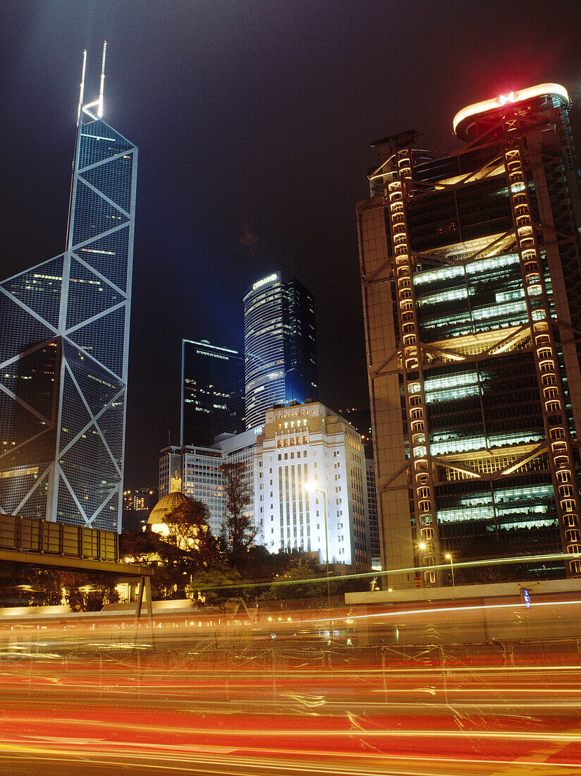 Bank of China (left), Bank of Hong Kong and Shanghai building (right), Hong Kong. China
