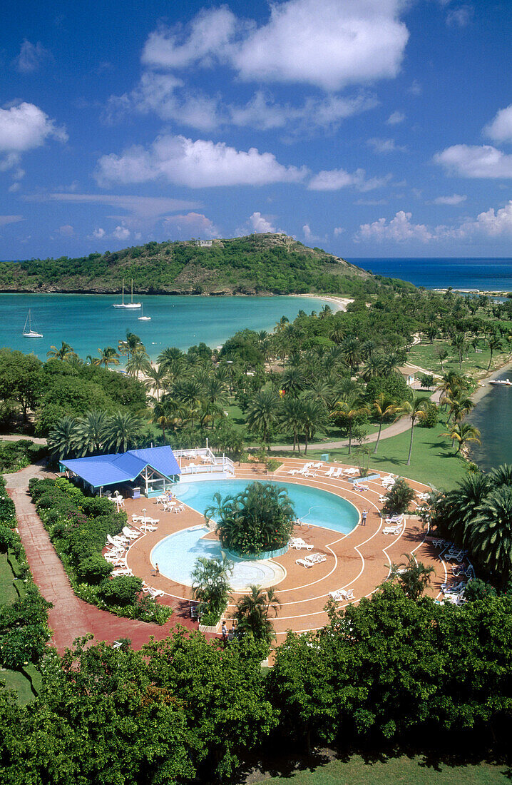 Deep Bay and Royal Antiguan Hotel Beach Resort, Antigua. Antigua and Barbuda