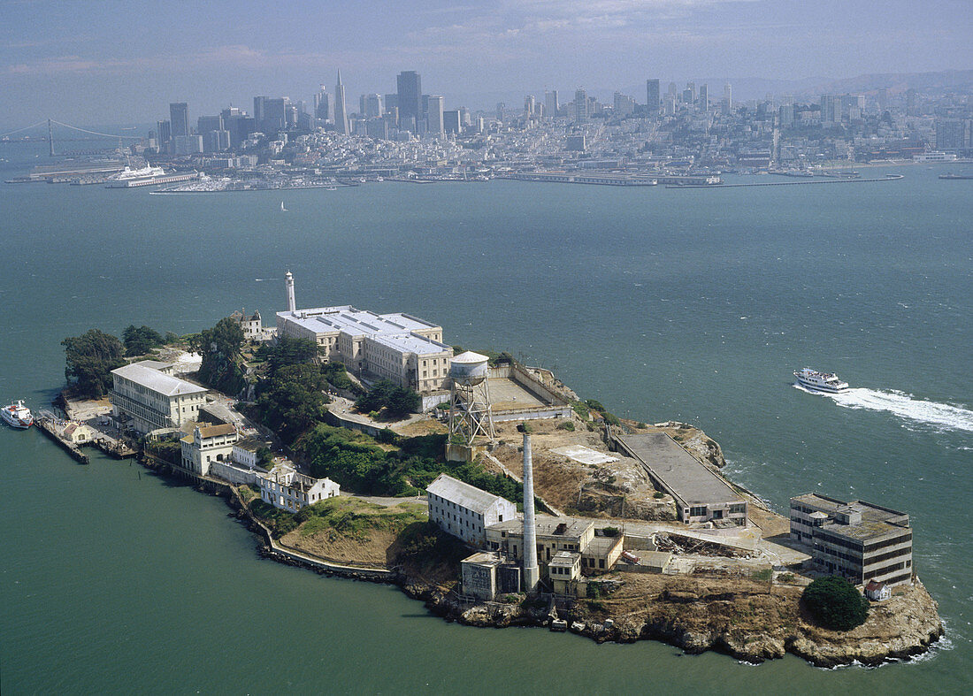 Alcatraz island converted in 1934 in high security prison (it closed in 1963), San Francisco. California, USA